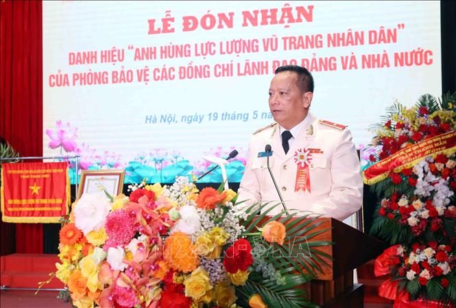 Thiếu tướng Phạm Thanh Hùng, Tư lệnh Bộ Tư lệnh Cảnh vệ, Bộ Công an phát biểu. Ảnh: Phạm Kiên - TTXVN