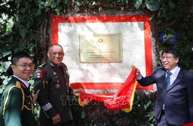 Lễ ra mắt Văn phòng Tùy viên Quốc phòng Việt Nam tại Mexico nhân kỷ niệm 80 năm ngày thành lập Quân đội Nhân dân Việt Nam (22/12/1944 - 22/12/2024) và 35 năm Ngày Hội Quốc phòng toàn dân (22/12/1989 - 22/12/2024). Ảnh: Phi Hùng - TTXVN