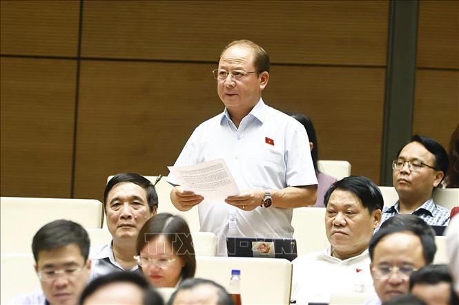 Đại biểu Quốc hội tỉnh Lào Cai Sùng A Lềnh phát biểu. Ảnh: Doãn Tấn - TTXVN