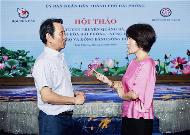 Nhà báo Nguyễn Anh Tú, Chủ tịch Hội Nhà báo thành phố Hải Phòng cho rằng công nghệ thay đổi, Luật Báo chí cần đổi mới để song hành. Ảnh: TTXVN phát