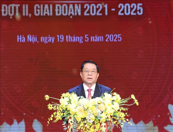 Đồng chí Nguyễn Trọng Nghĩa, Uỷ viên Bộ Chính trị, Bí thư Trung ương Đảng, Trưởng Ban Tuyên giáo và Dân vận Trung ương phát biểu. Ảnh: Phương Hoa - TTXVN
