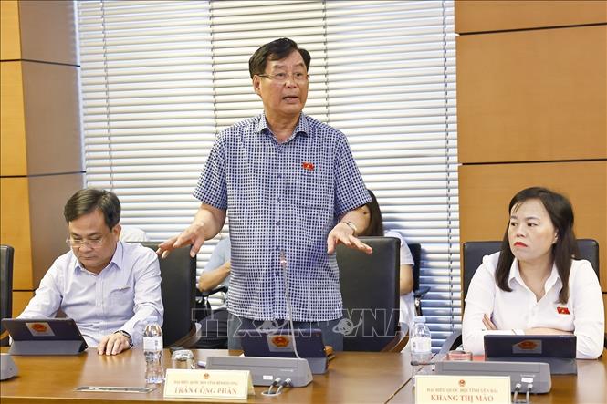 Đại biểu Quốc hội tỉnh Bình Dương Trần Công Phàn phát biểu. Ảnh: Doãn Tấn - TTXVN