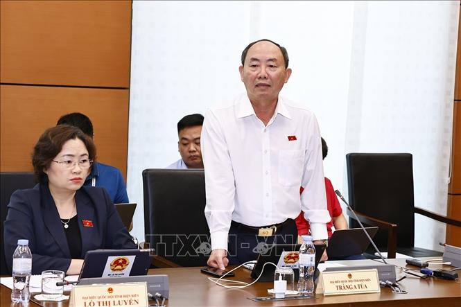 Đại biểu Quốc hội tỉnh Điện Biên Tráng A Tủa phát biểu. Ảnh: Doãn Tấn - TTXVN