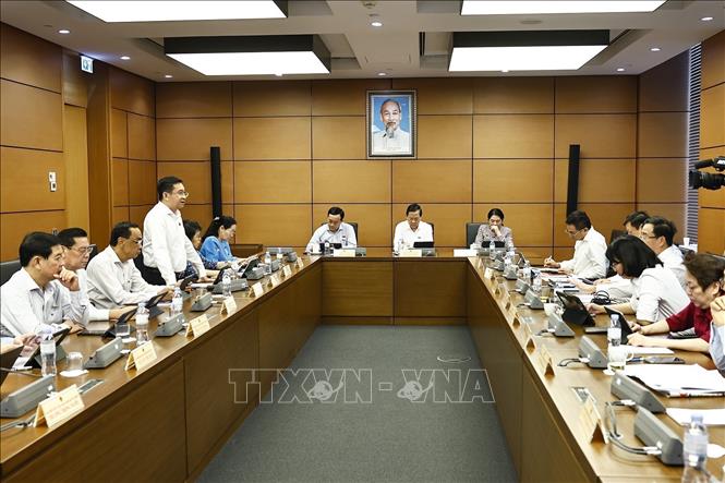 Đoàn đại biểu Quốc hội TP. Hồ Chí Minh thảo luận ở tổ. Ảnh: Doãn Tấn - TTXVN