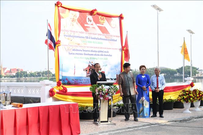 Quyền Thị trưởng thành phố Khon Kaen Wittaya Phooyosarn phát biểu tại sự kiện. Ảnh: Huy Tiến – P/v TTXVN tại Thái Lan