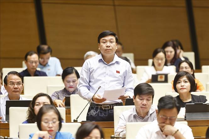 Đại biểu Quốc hội tỉnh Vĩnh Phúc Nguyễn Văn Mạnh phát biểu. Ảnh: Doãn Tấn - TTXVN