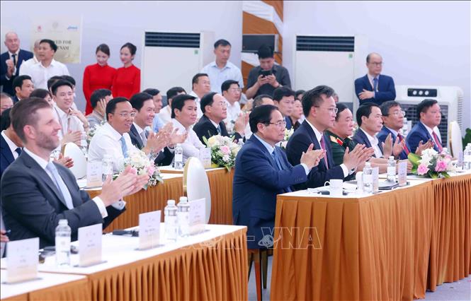 Thủ tướng Phạm Minh Chính và các đại biểu tham dự buổi Lễ. Ảnh: Phạm Kiên - TTXVN