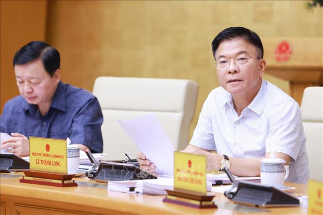 Phó Thủ tướng Lê Thành Long phát biểu. Ảnh: Dương Giang-TTXVN 

