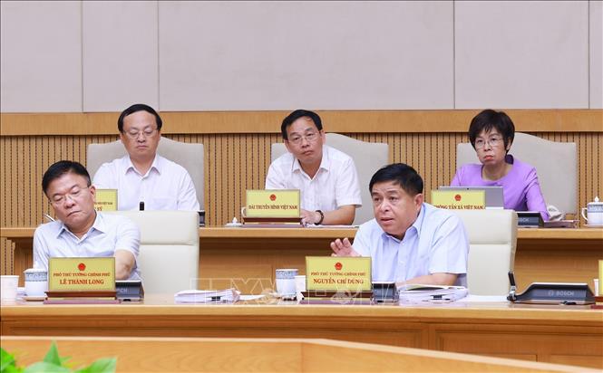 Các thành viên Chính phủ và đại biểu tham dự Phiên họp Chính phủ chuyên đề về xây dựng pháp luật tháng 5 năm 2025. Ảnh: Dương Giang-TTXVN 
