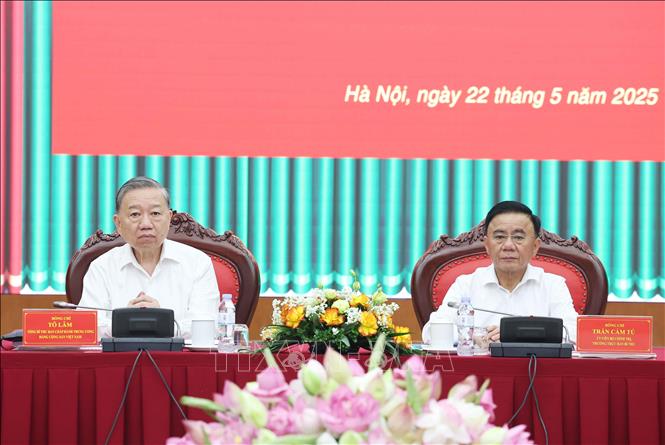 Tổng Bí thư Tô Lâm chủ trì làm việc với Uỷ ban Kiểm tra Trung ương. Ảnh: Thống Nhất - TTXVN