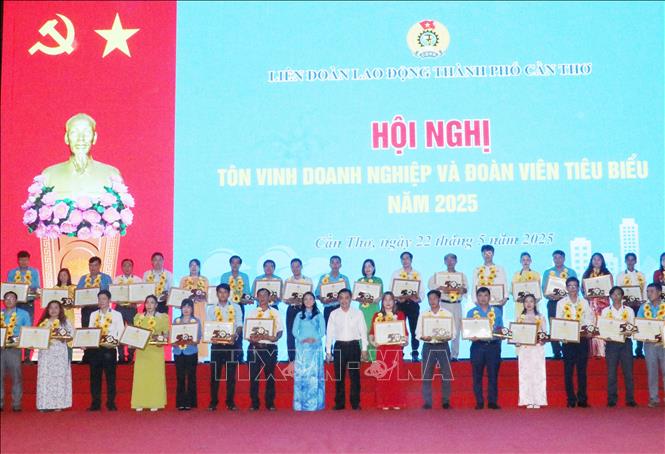 Tuyên dương các tập thể và cá nhân đoàn viên tiêu biểu. Ảnh: Ngọc Thiện - TTXVN