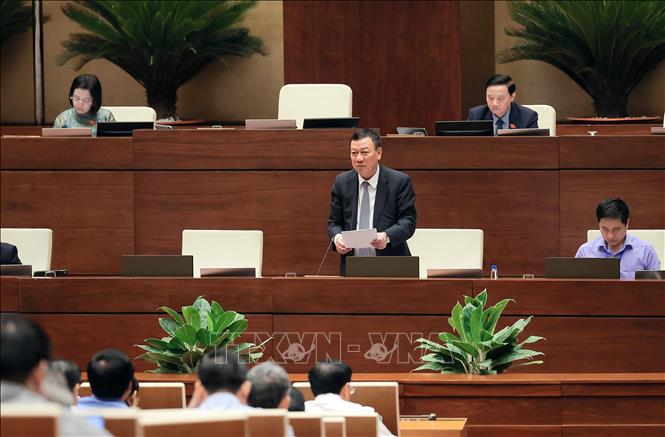 Tổng Thanh tra Chính phủ Đoàn Hồng Phong phát biểu giải trình, làm rõ một số vấn đề đại biểu Quốc hội nêu. Ảnh: An Đăng - TTXVN