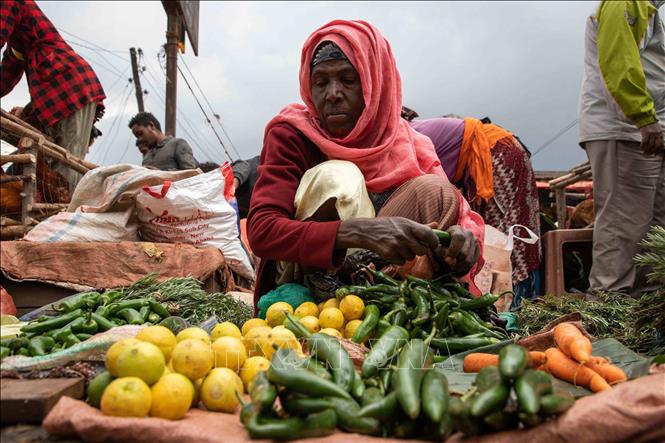 (Tư liệu) Người dân tại một khu chợ ở Addis Ababa, Ethiopia. Ảnh: THX/TTXVN