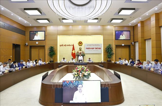 Chủ tịch Quốc hội Trần Thanh Mẫn, Chủ tịch Ủy ban dự thảo sửa đổi, bổ sung một số điều của Hiến pháp năm 2013 phát biểu. Ảnh: Doãn Tấn - TTXVN