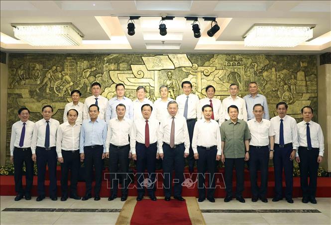 Tổng Bí Thư Tô Lâm và các đại biểu. Ảnh: Thống Nhất - TTXVN