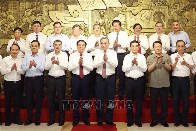Tổng Bí Thư Tô Lâm và các đại biểu. Ảnh: Thống Nhất - TTXVN
