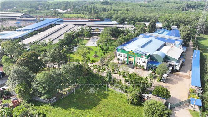 Trang trại chăn nuôi, nhà máy chế biến rộng lớn, khép kín của Công ty TNHH PACOW International. Ảnh: Thanh Tân - TTXVN
