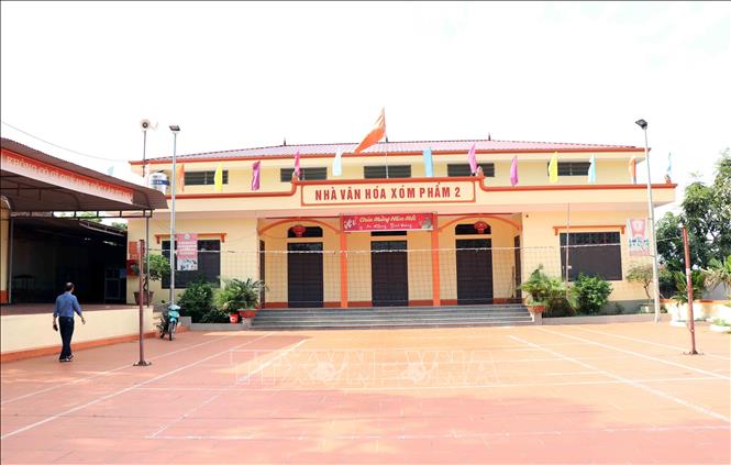 Hệ thống thiết chế văn hóa, điểm sinh hoạt văn hóa thể thao cộng đồng được Nhà nước và người dân đóng góp đầu tư xây dựng. Ảnh: Trần Trang - TTXVN 