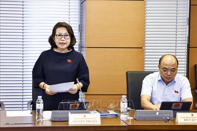 Đại biểu Quốc hội tỉnh Bà Rịa – Vũng Tàu Nguyễn Thị Yến phát biểu. Ảnh: Doãn Tấn - TTXVN