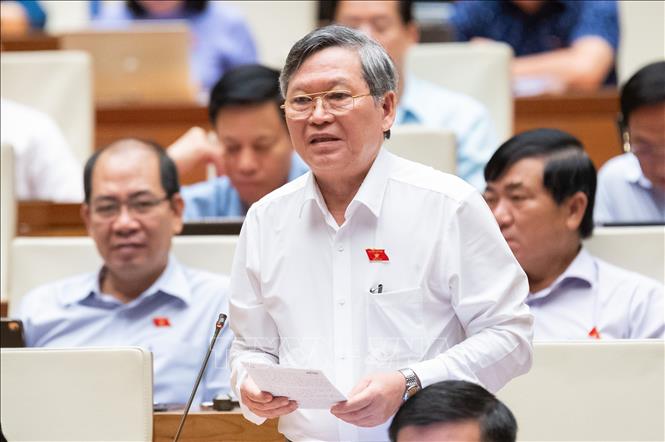 Đại biểu Quốc hội tỉnh Kon Tum Tô Văn Tám phát biểu. Ảnh: Phương Hoa - TTXVN