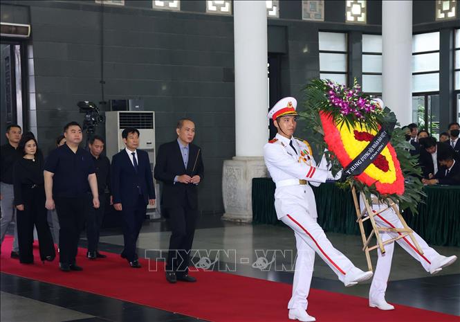 Đoàn Trung ương Hội Nông dân Việt Nam, viếng nguyên Chủ tịch nước Trần Đức Lương. Ảnh: TTXVN