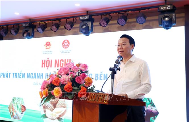 Bộ trưởng Bộ Nông nghiệp và Môi trường Đỗ Đức Duy phát biểu tại hội nghị. Ảnh: Hoài Thu – TTXVN 