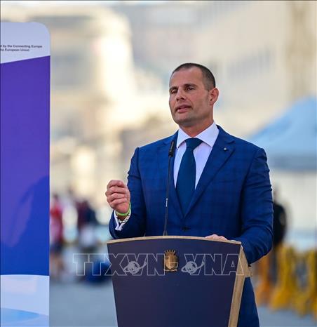 Thủ tướng Malta Robert Abela phát biểu tại một sự kiện ở Valletta. Ảnh: THX/TTXVN
