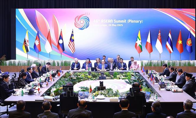 Phiên toàn thể Hội nghị Cấp cao ASEAN lần thứ 46. Ảnh: Dương Giang-TTXVN

