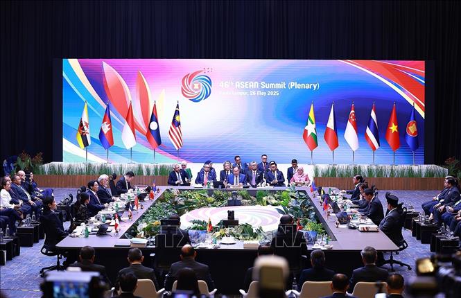 Phiên toàn thể Hội nghị Cấp cao ASEAN lần thứ 46 tại Kuala Lumpur, Malaysia, sáng 26/5/2025. Ảnh: Dương Giang-TTXVN
