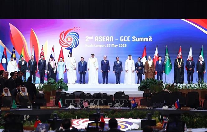 Thủ tướng Phạm Minh Chính cùng lãnh đạo các nước ASEAN và GCC tại Hội nghị Cấp cao ASEAN- GCC lần thứ hai. Ảnh: Dương Giang-TTXVN
