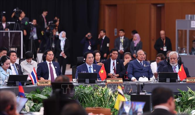 Thủ tướng Phạm Minh Chính tham dự Hội nghị Cấp cao ASEAN - Hội đồng Hợp tác Vùng Vịnh (GCC) lần thứ hai. Ảnh: Dương Giang-TTXVN
