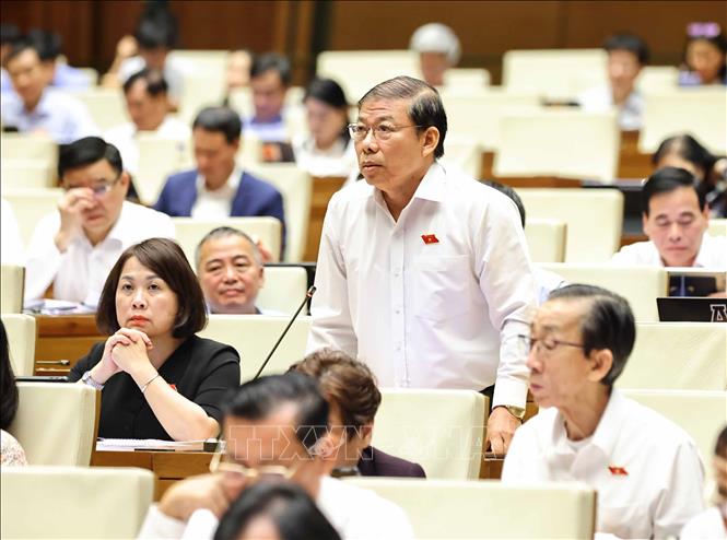 Đại biểu Quốc hội thành phố Hồ Chí Minh Nguyễn Thanh Sang phát biểu. Ảnh: Minh Đức – TTXVN