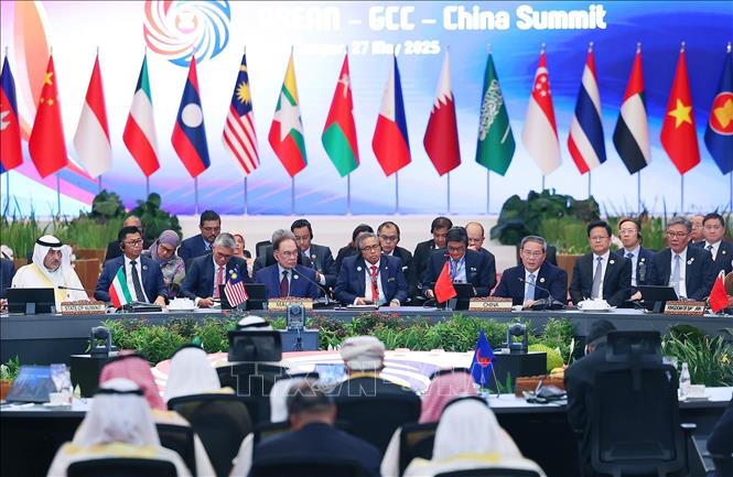 Hội nghị Cấp cao Kinh tế ASEAN - Hội đồng Hợp tác Vùng Vịnh (GCC) - Trung Quốc. Ảnh: Dương Giang-TTXVN