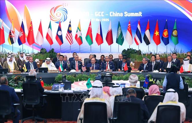 Hội nghị Cấp cao Kinh tế ASEAN - Hội đồng Hợp tác Vùng Vịnh (GCC) - Trung Quốc. Ảnh: Dương Giang-TTXVN