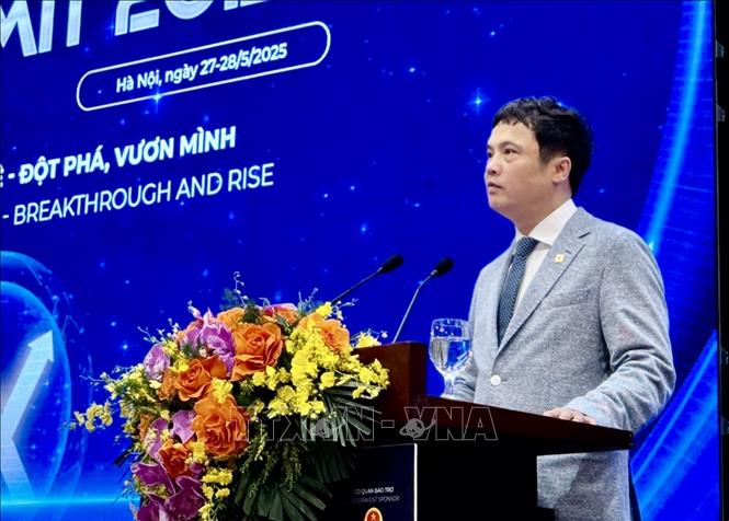 VINASA Chairman Nguyen Van Khoa makes the opening speech at the summit. VNA Photo: Hoàng Vân