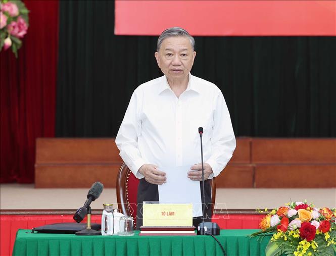Tổng Bí thư Tô Lâm phát biểu chỉ đạo. Ảnh: Thống Nhất – TTXVN