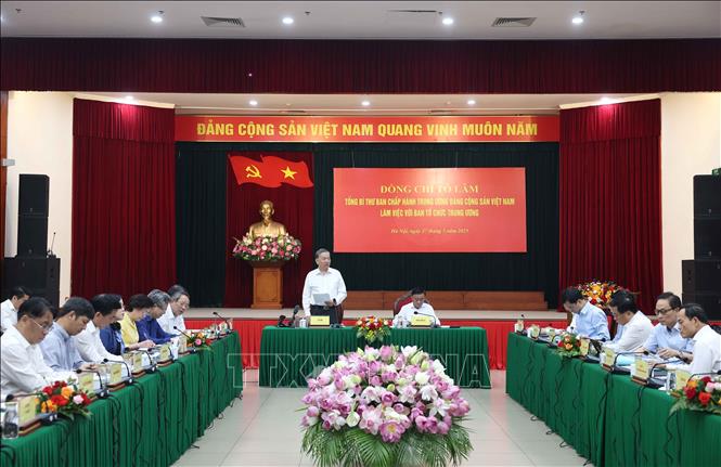 Tổng Bí thư Tô Lâm phát biểu chỉ đạo. Ảnh: Thống Nhất-TTXVN