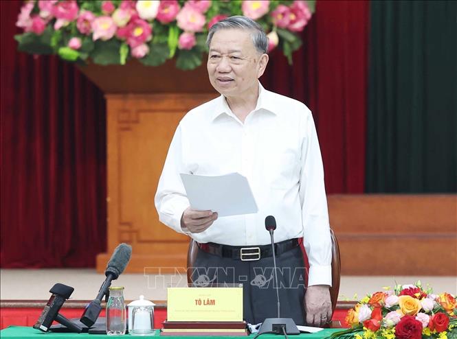 Tổng Bí thư Tô Lâm phát biểu chỉ đạo. Ảnh: Thống Nhất – TTXVN