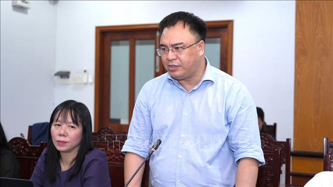 GS.TS Nguyễn Quốc Sửu, Phó Giám đốc Học viện Hành chính và Quản trị công, Trưởng đoàn công tác phát biểu. Ảnh: Minh Phú - TTXVN