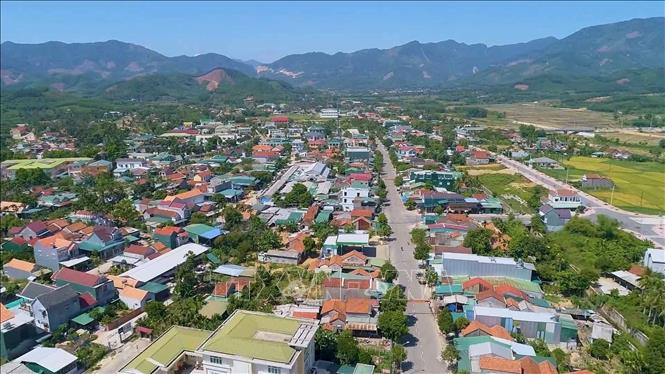 Quang cảnh xã miền núi Long Hiệp, huyện Minh Long (Quảng Ngãi). Ảnh: Hải Âu - TTXVN