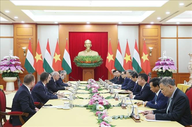 Tổng Bí thư Tô Lâm hội kiến Tổng thống Hungary Sulyok Tamas thăm chính thức Việt Nam. Ảnh: Thống Nhất – TTXVN
