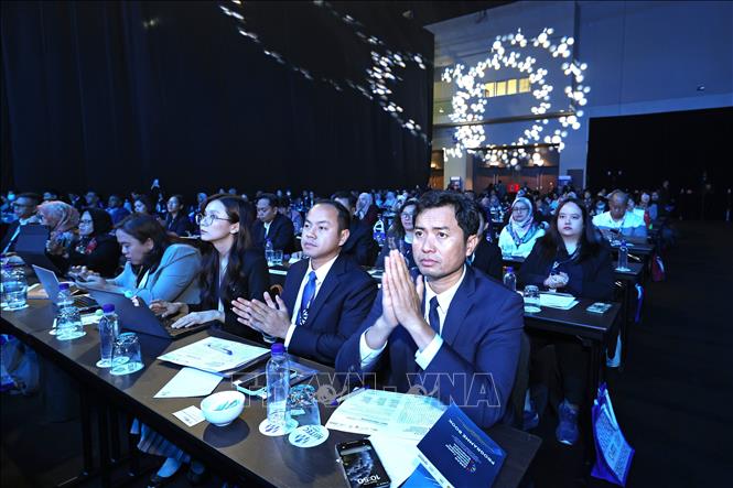 Các đại biểu dự Hội nghị đầu tư phát triển nguồn nhân lực ASEAN ngày 27/5. Ảnh: TTXVN phát.