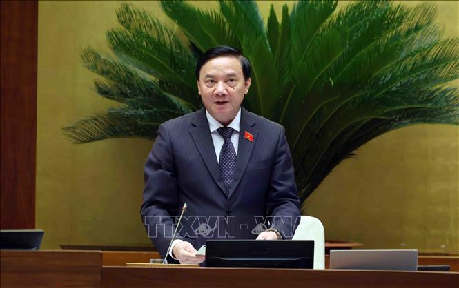 Phó Chủ tịch Quốc hội Nguyễn Khắc Định điều hành phiên họp chiều 28/5. Ảnh: Phạm Kiên - TTXVN
