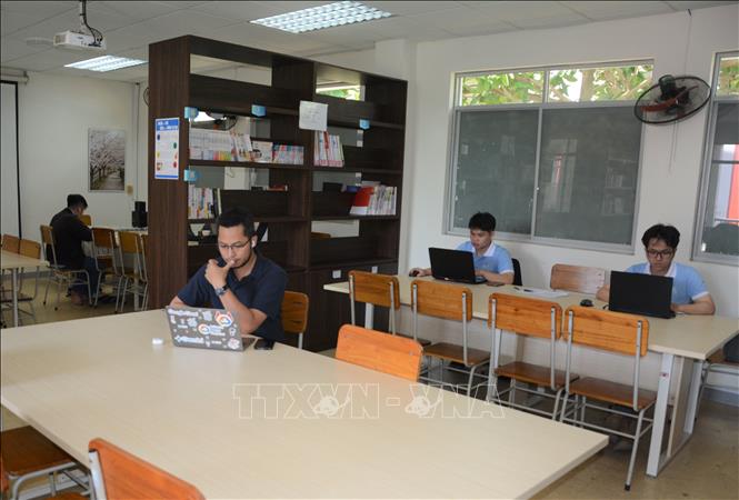 Không gian Sáng tạo và Công nghệ Việt Nam – Nhật Bản” tại trường Đại học Công nghệ Thông tin và Truyền thông Việt – Hàn (VKU). Ảnh: Văn Dũng-TTXVN