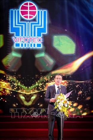 Ông Ngô Xuân Định, Thứ trưởng Bộ Khoa học và Công nghệ phát động Giải thưởng Sáng tạo khoa học công nghệ Việt Nam năm 2025. Ảnh: Khánh Hoà - TTXVN