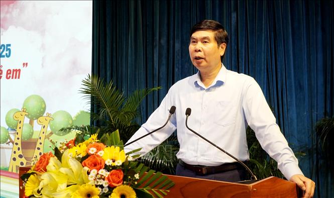 Phó Chủ tịch UBND tỉnh Bình Định Lâm Hải Giang phát biểu. Ảnh: Lê Phước Ngọc - TTXVN