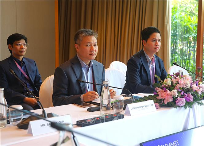 Thứ trưởng Bộ Công an Nguyễn Ngọc Lâm tham dự và phát biểu tại Hội nghị. Ảnh: Tất Đạt-PV TTXVN