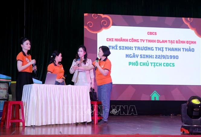 Các thí sinh tham gia các phần thi tại Hội thi. Ảnh: Lê Phước Ngọc - TTXVN
