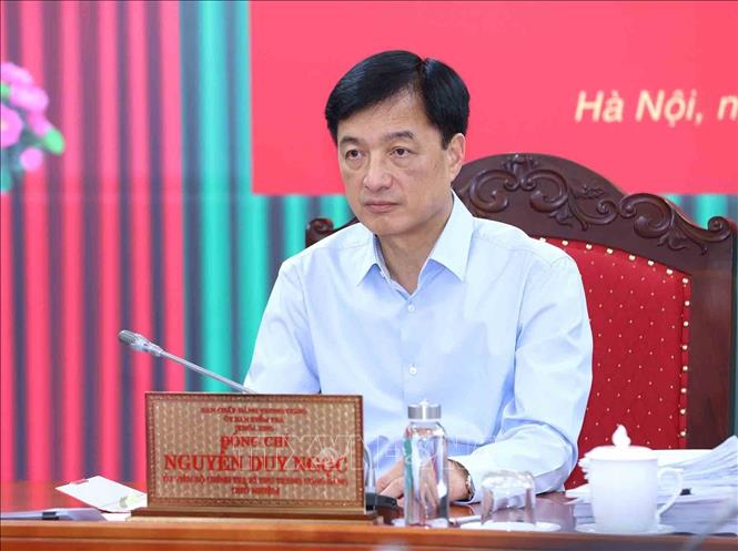 Đồng chí Nguyễn Duy Ngọc, Uỷ viên Bộ Chính trị, Bí thư Trung ương Đảng, Chủ nhiệm Uỷ ban Kiểm tra Trung ương chủ trì Kỳ họp thứ 56. Ảnh: Phương Hoa - TTXVN