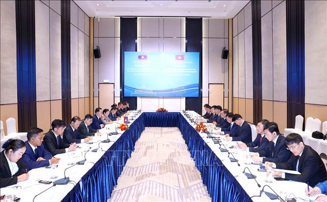 Hội đàm giữa 2 VPTW Đảng Cộng sản Việt Nam và Đảng Nhân dân Cách mạng Lào. Ảnh: Phương Hoa - TTXVN
